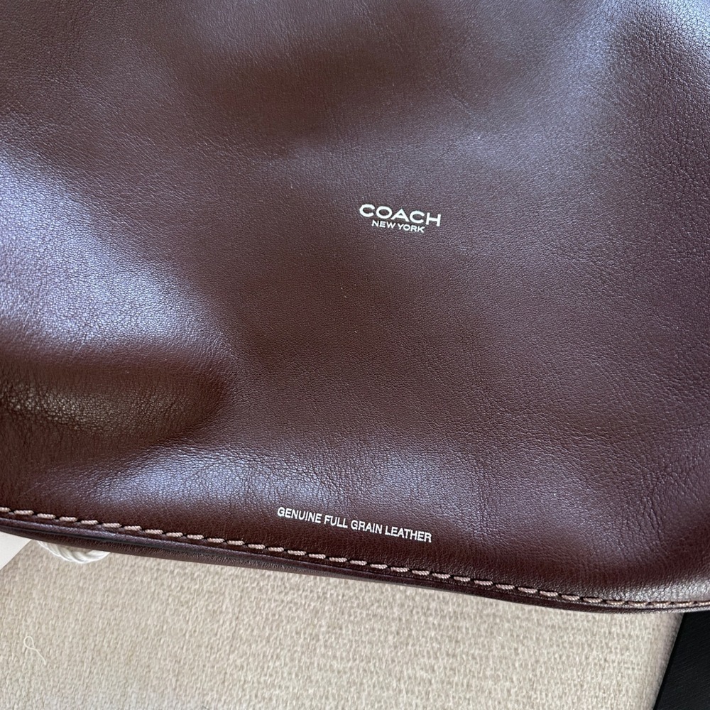 NWT Coach New York Brown Leather Shoulder Bag Genuine Full Grain Leather - Picture 4 of 12